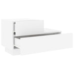 Nattbord Med Led Hvit 70X36X40,5 Cm