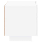 Nattbord Med Led Hvit 70X36X40,5 Cm