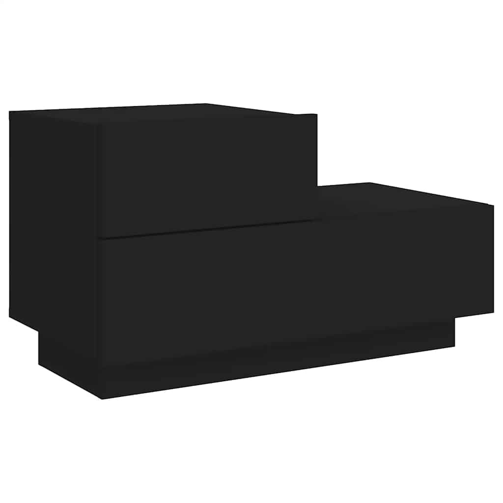 Nattbord Med Led Svart 70X36X40,5 Cm