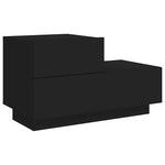 Nattbord Med Led Svart 70X36X40,5 Cm