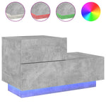 Nattbord Med Led Betonggrå 70X36X40,5 Cm