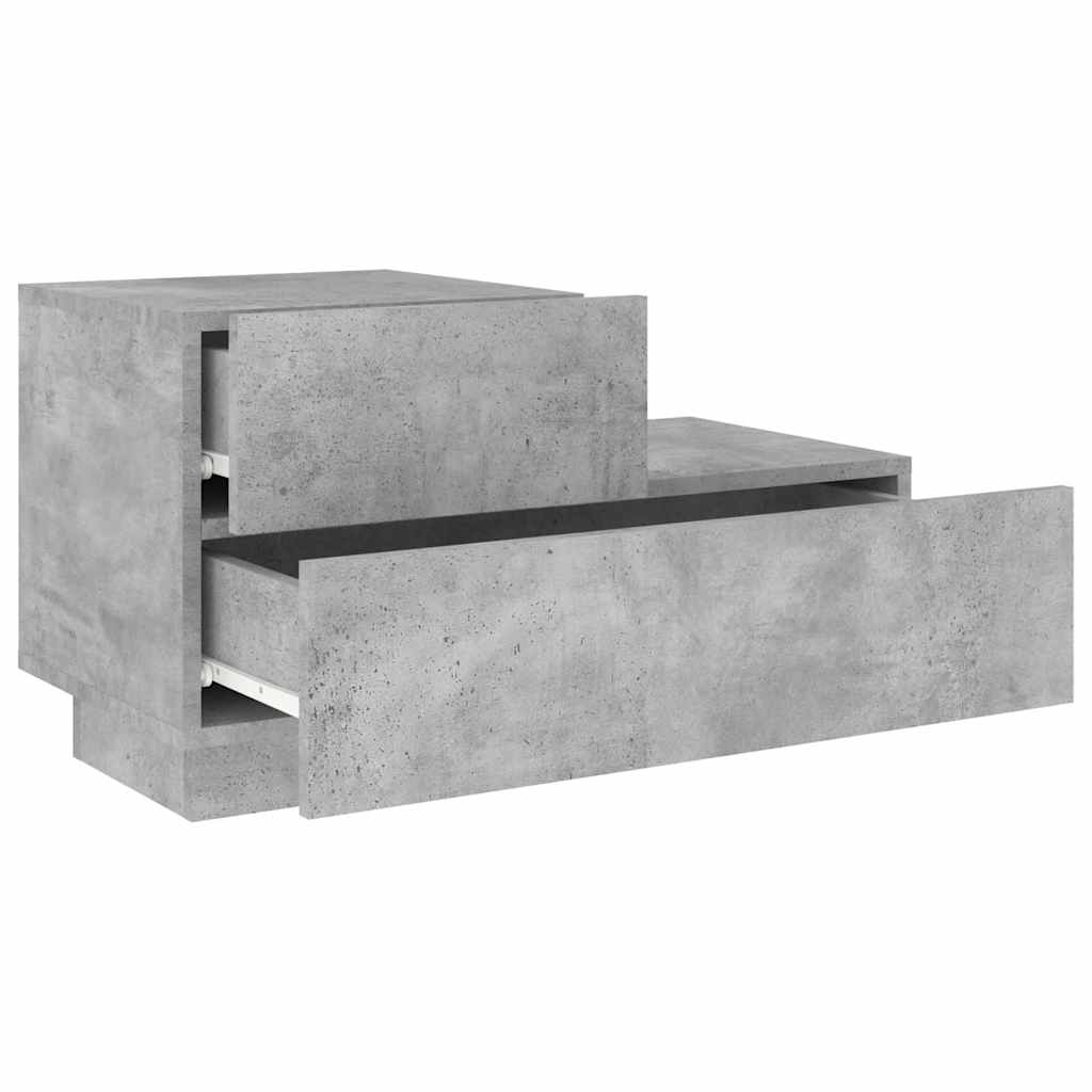 Nattbord Med Led Betonggrå 70X36X40,5 Cm