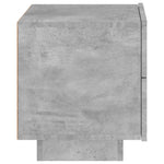 Nattbord Med Led Betonggrå 70X36X40,5 Cm