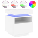 Nattbord Med Led Hvit 40X39X48,5 Cm