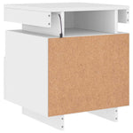 Nattbord Med Led Hvit 40X39X48,5 Cm