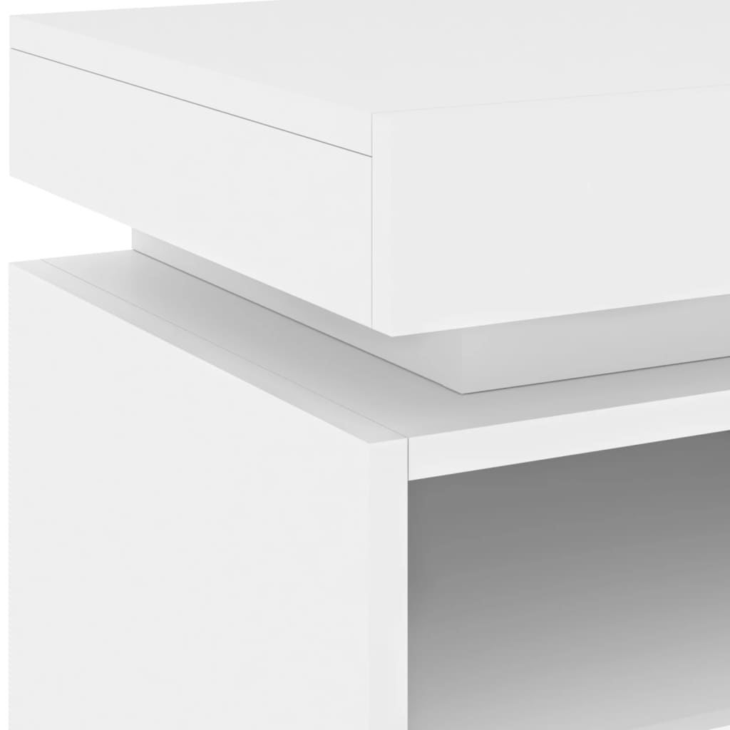 Nattbord Med Led Hvit 40X39X48,5 Cm