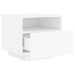 Nattbord Med Led 2 Stk Hvit 40X39X37 Cm