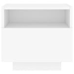Nattbord Med Led 2 Stk Hvit 40X39X37 Cm
