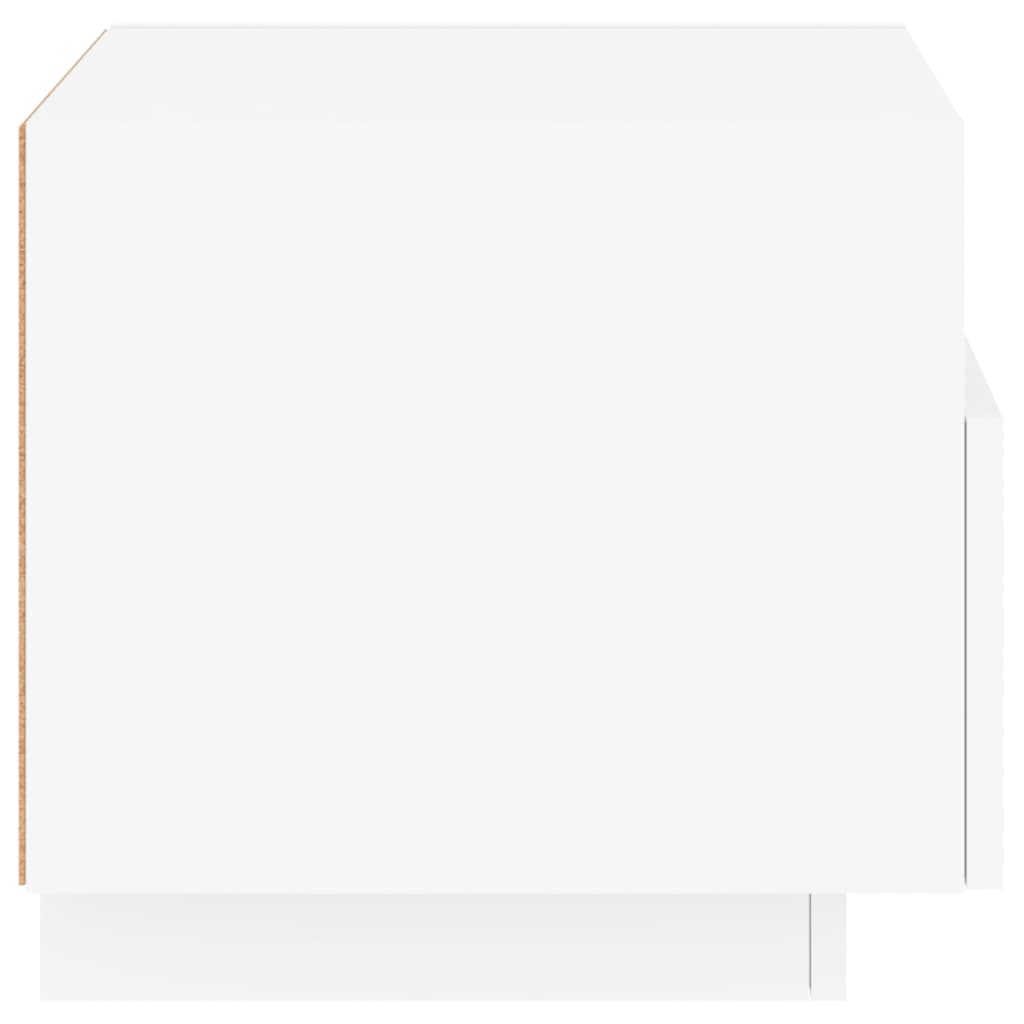 Nattbord Med Led 2 Stk Hvit 40X39X37 Cm