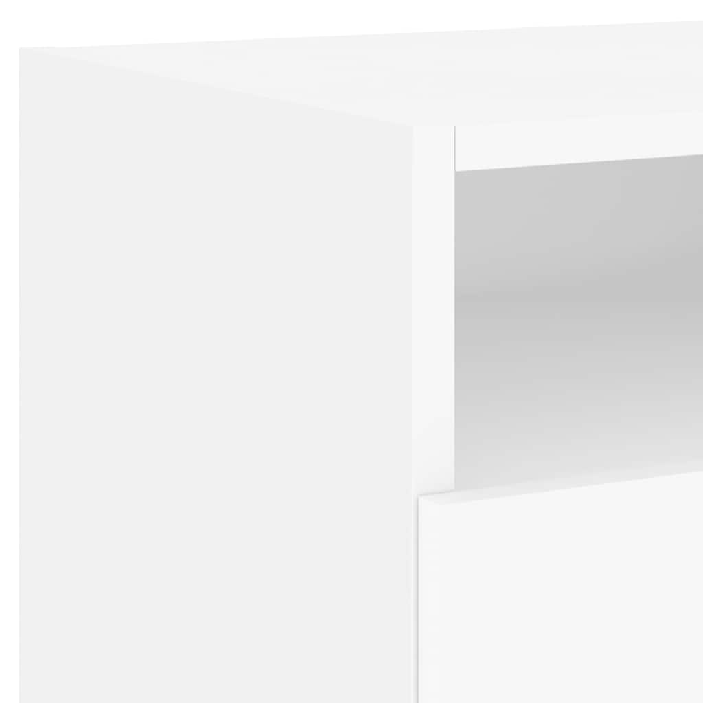 Nattbord Med Led 2 Stk Hvit 40X39X37 Cm