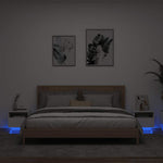 Nattbord Med Led 2 Stk Hvit 40X39X37 Cm