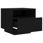 Nattbord Med Led 2 Stk Svart 40X39X37 Cm
