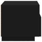 Nattbord Med Led 2 Stk Svart 40X39X37 Cm