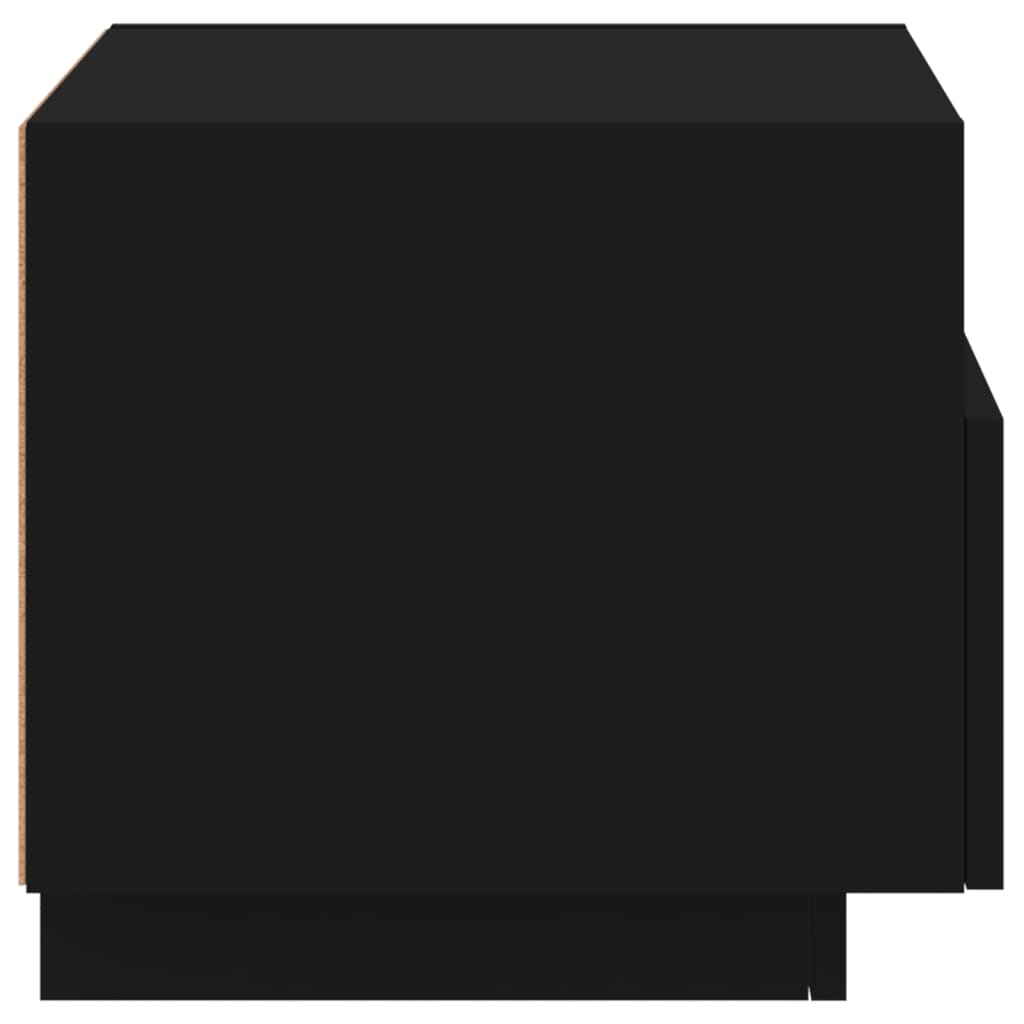 Nattbord Med Led 2 Stk Svart 40X39X37 Cm