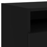 Nattbord Med Led 2 Stk Svart 40X39X37 Cm