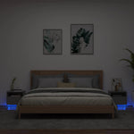 Nattbord Med Led 2 Stk Svart 40X39X37 Cm