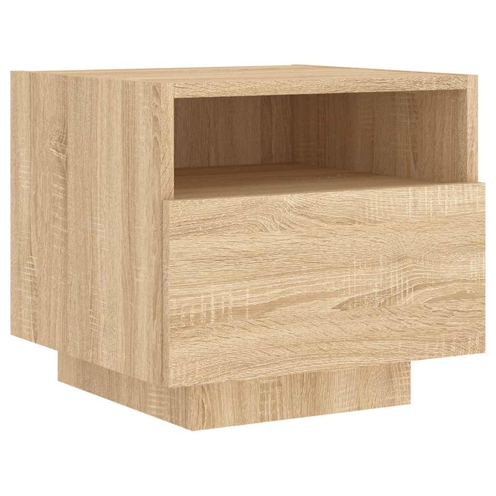 Nattbord Med Led Sonoma Eik 40X39X37 Cm