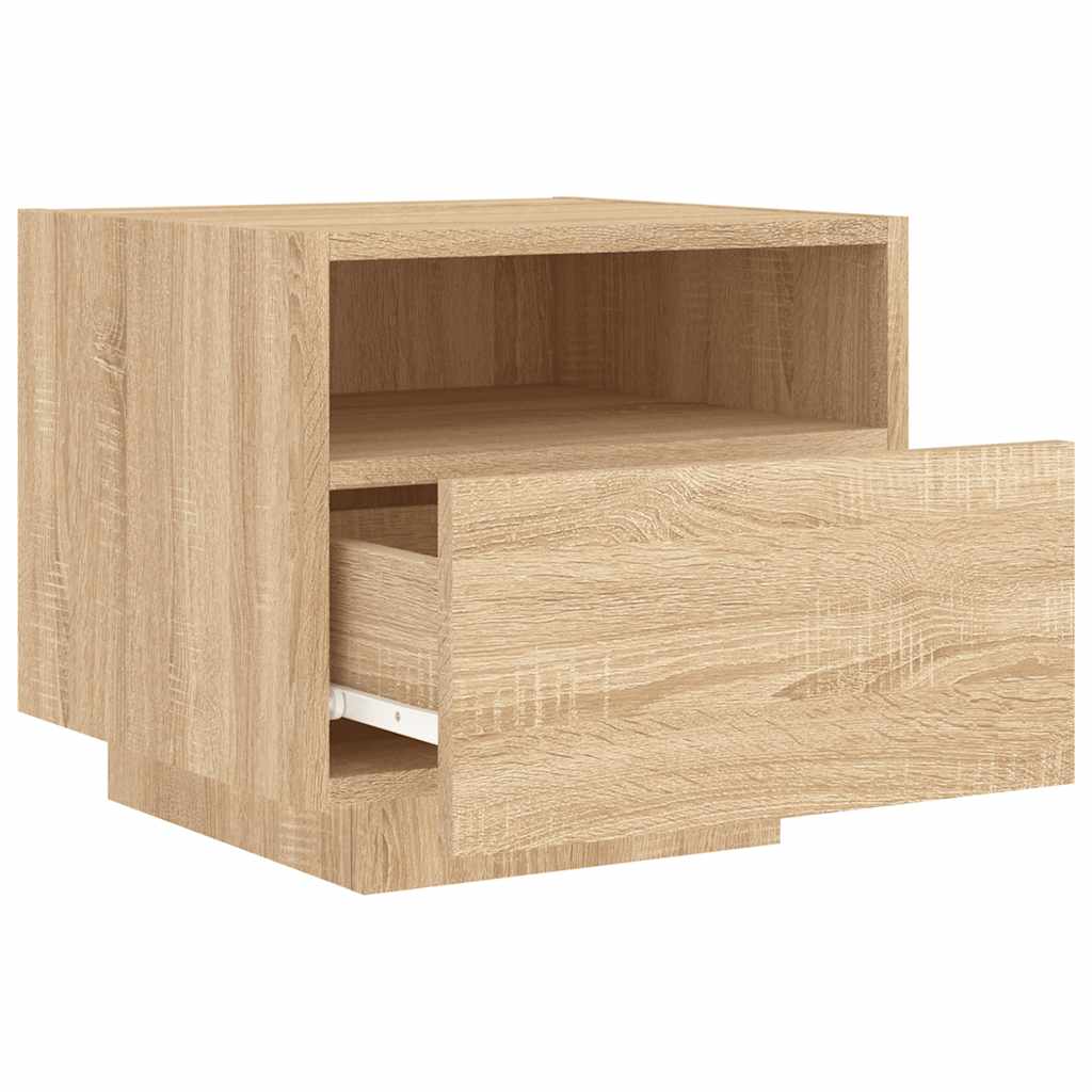 Nattbord Med Led Sonoma Eik 40X39X37 Cm