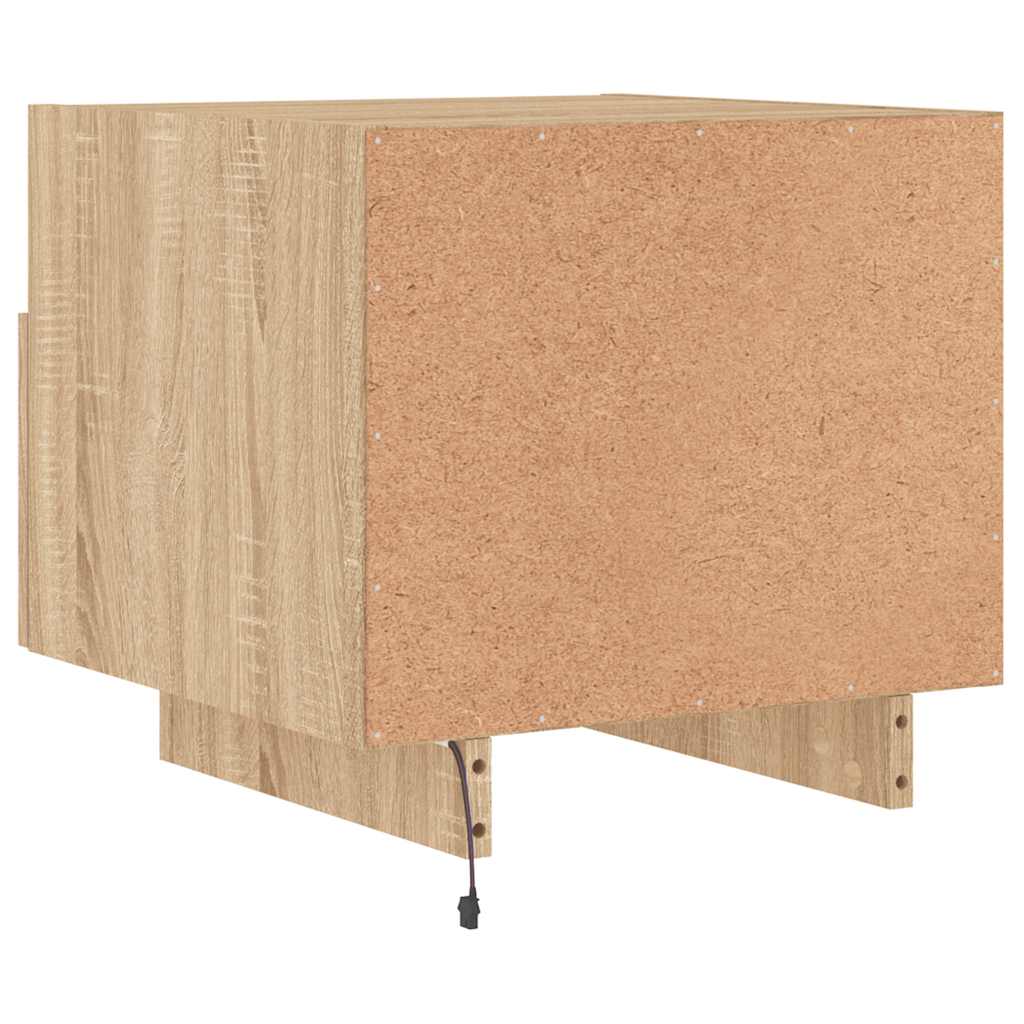 Nattbord Med Led Sonoma Eik 40X39X37 Cm