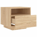 Nattbord Med Led 2 Stk Sonoma Eik 40X39X37 Cm