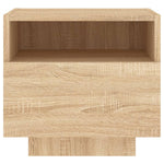 Nattbord Med Led 2 Stk Sonoma Eik 40X39X37 Cm