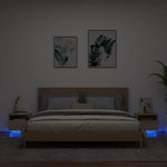Nattbord Med Led 2 Stk Sonoma Eik 40X39X37 Cm