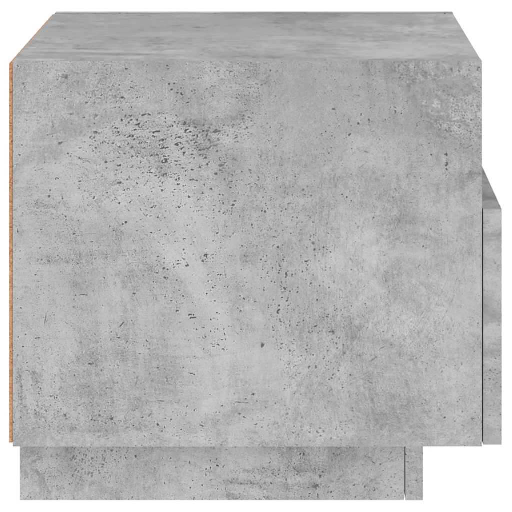 Nattbord Med Led 2 Stk Betonggrå 40X39X37 Cm