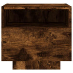 Nattbord Med Led 2 Stk Røkt Eik 40X39X37 Cm
