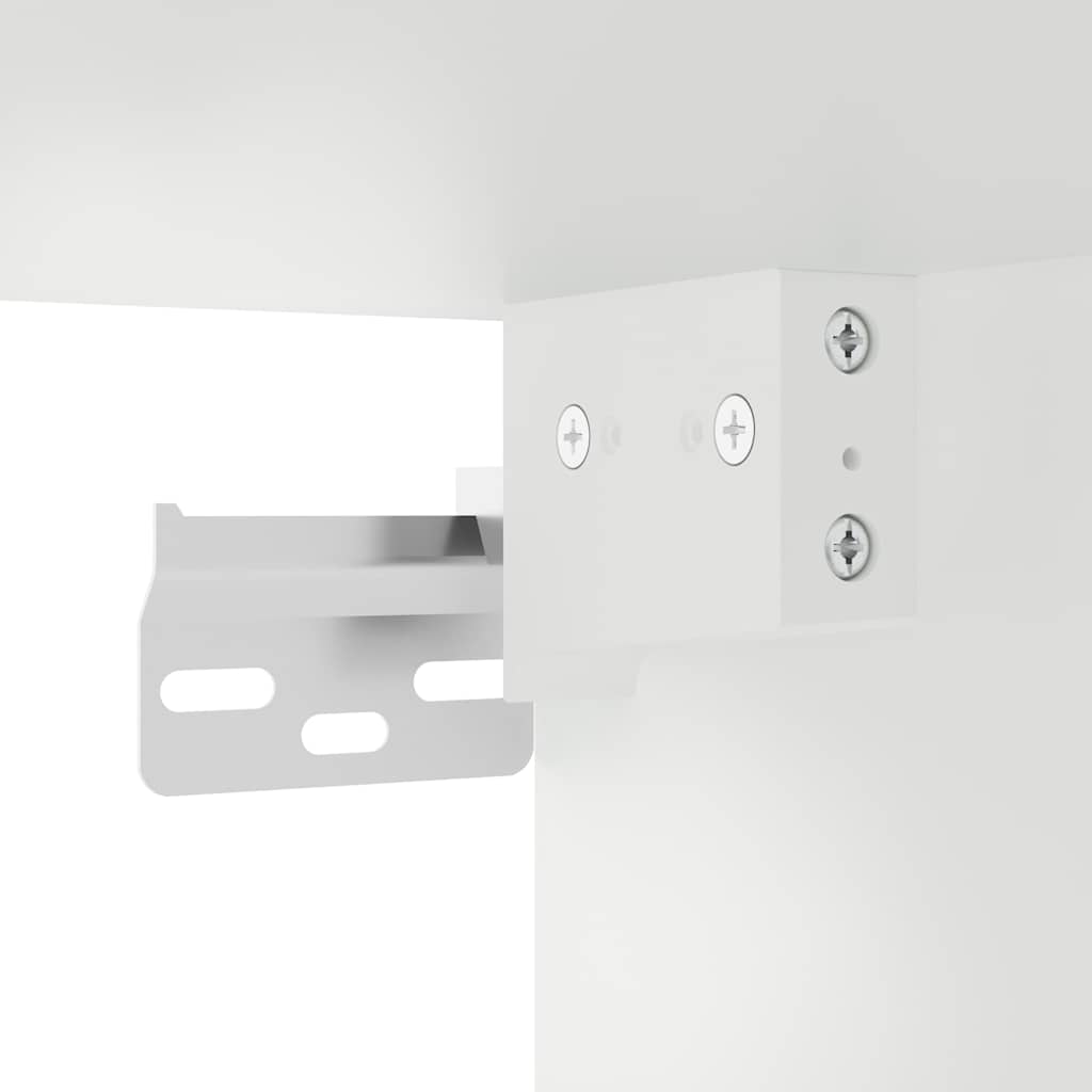 Vegghengte Nattbord Med Led-Lys 2 Stk Hvit