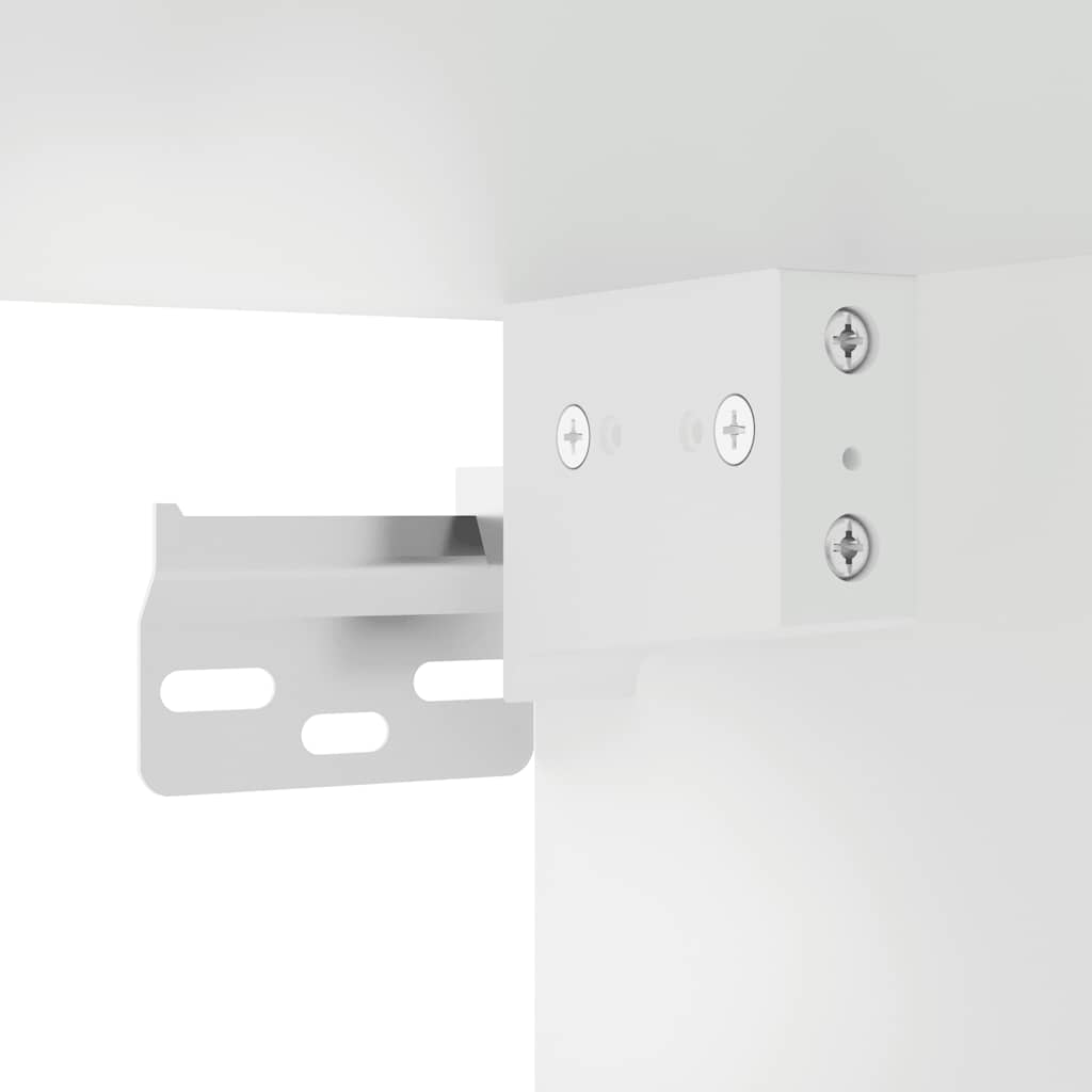 Vegghengte Nattbord Med Led-Lys 2 Stk Hvit