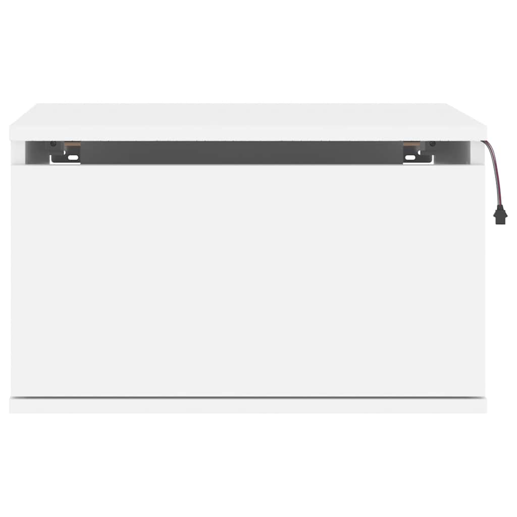 Vegghengte Nattbord Med Led-Lys 2 Stk Hvit