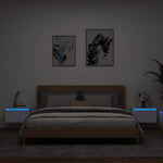 Vegghengte Nattbord Med Led-Lys 2 Stk Hvit