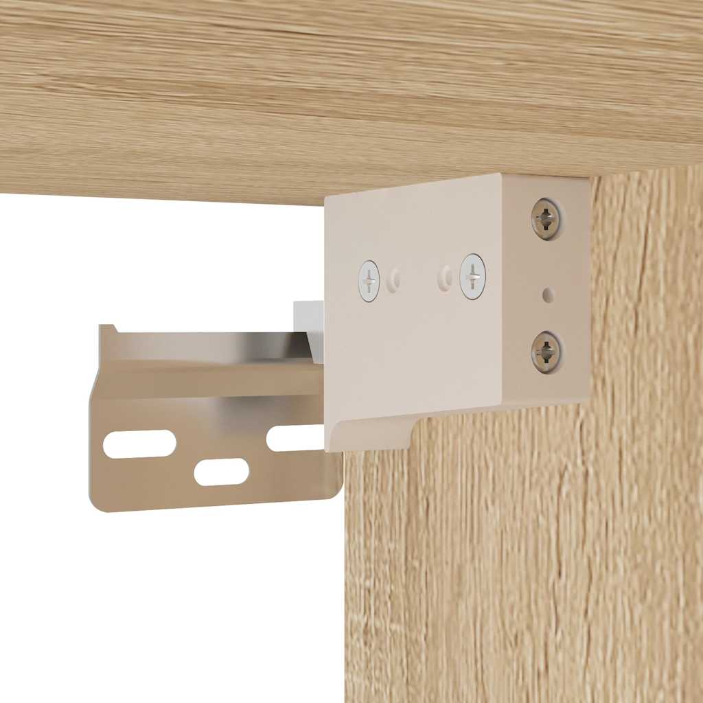 Vegghengt Nattbord Med Led-Lys Sonoma Eik