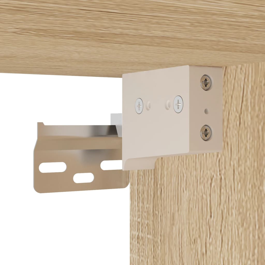 Vegghengte Nattbord Med Led-Lys 2 Stk Sonoma Eik