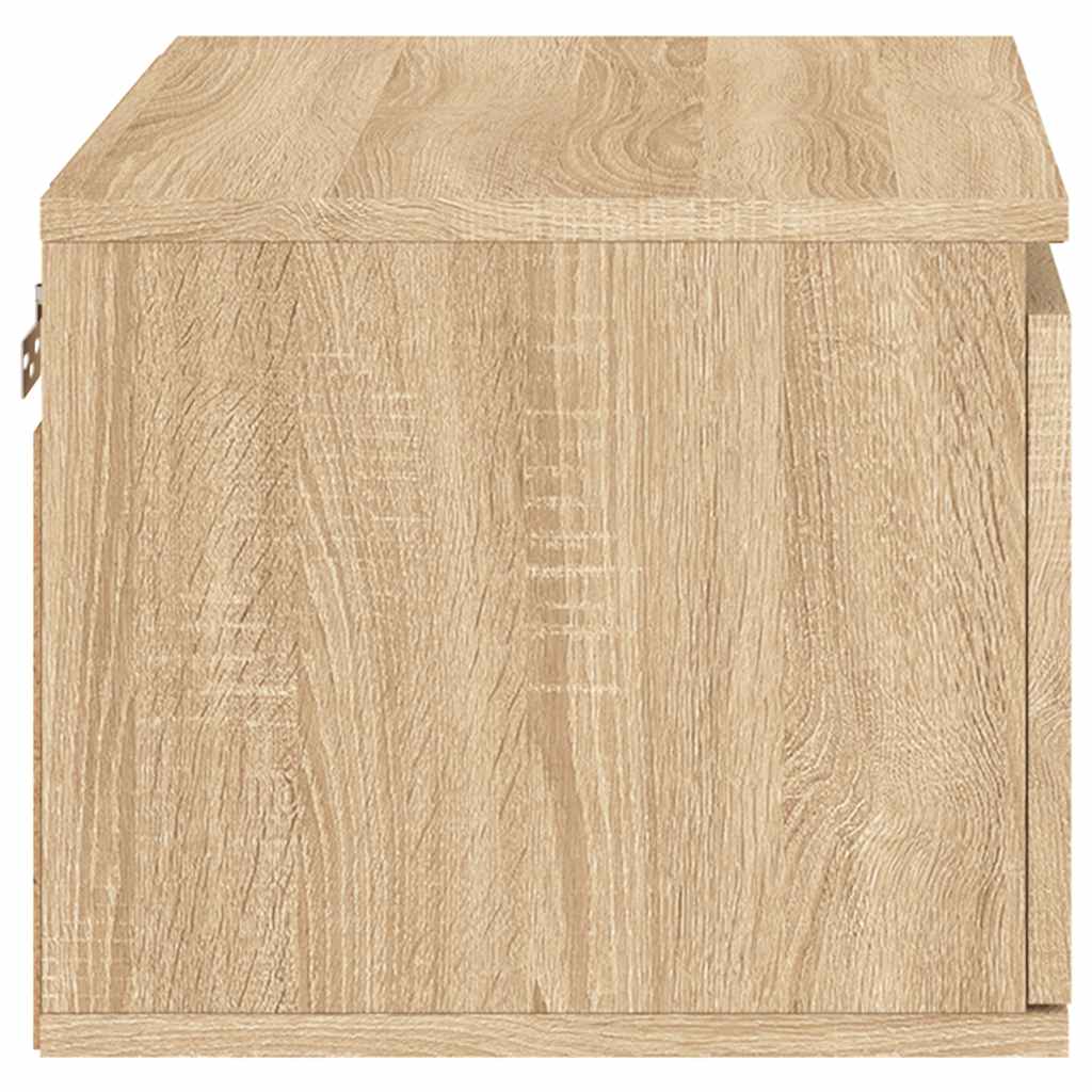 Vegghengte Nattbord Med Led-Lys 2 Stk Sonoma Eik