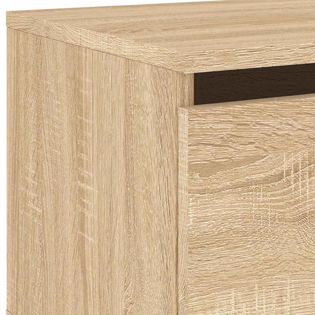 Vegghengte Nattbord Med Led-Lys 2 Stk Sonoma Eik