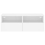 Vegghengt Tv-Benk Hvit 80X30X30 Cm Konstruert Tre