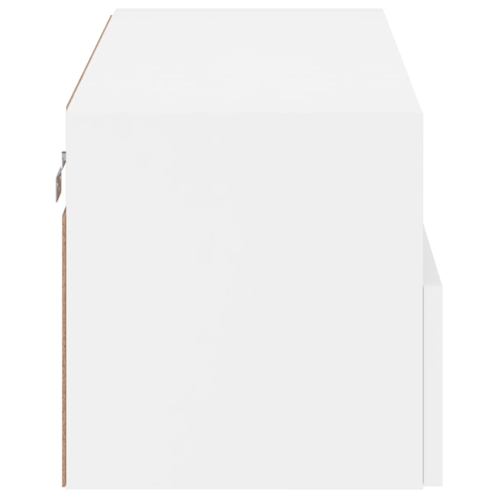 Vegghengt Tv-Benk Hvit 80X30X30 Cm Konstruert Tre