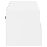 Vegghengt Tv-Benk Hvit 80X30X30 Cm Konstruert Tre
