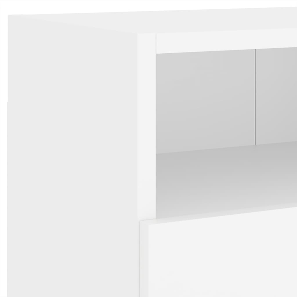 Vegghengt Tv-Benk Hvit 80X30X30 Cm Konstruert Tre