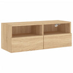 Vegghengt Tv-Benk Sonoma Eik 80X30X30 Cm Konstruert Tre