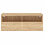 Vegghengt Tv-Benk Sonoma Eik 80X30X30 Cm Konstruert Tre