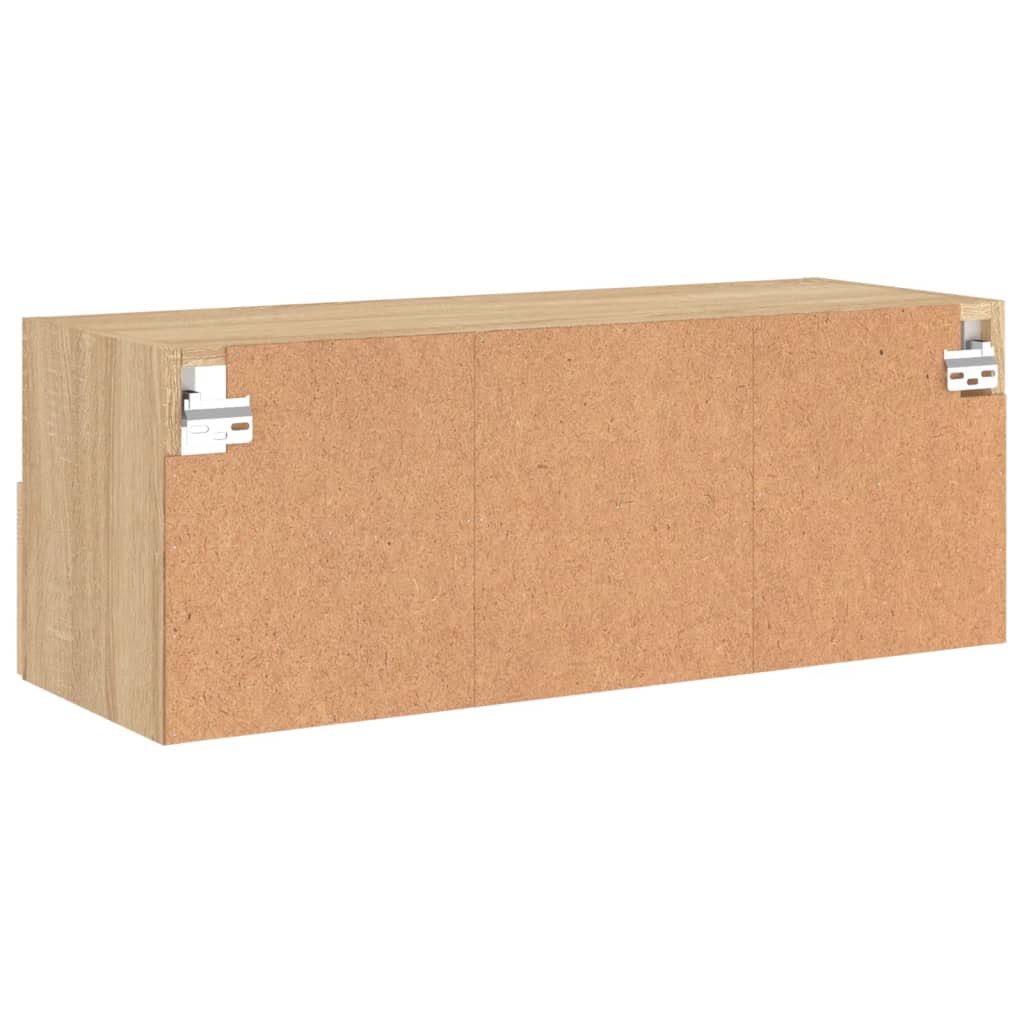 Vegghengt Tv-Benk Sonoma Eik 80X30X30 Cm Konstruert Tre