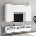 Vegghengt Tv-Benk Hvit 100X30X30 Cm Konstruert Tre
