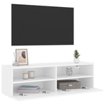 Vegghengt Tv-Benk Hvit 100X30X30 Cm Konstruert Tre