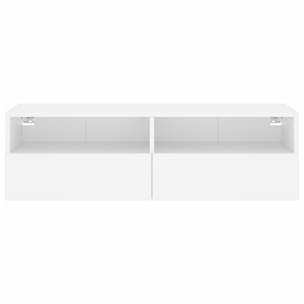 Vegghengt Tv-Benk Hvit 100X30X30 Cm Konstruert Tre