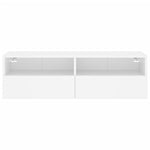 Vegghengt Tv-Benk Hvit 100X30X30 Cm Konstruert Tre