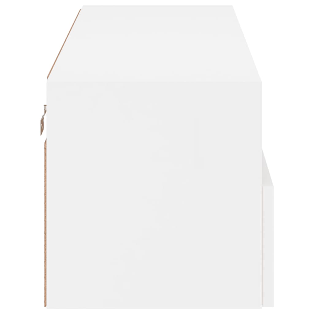 Vegghengt Tv-Benk Hvit 100X30X30 Cm Konstruert Tre