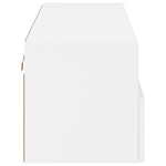Vegghengt Tv-Benk Hvit 100X30X30 Cm Konstruert Tre