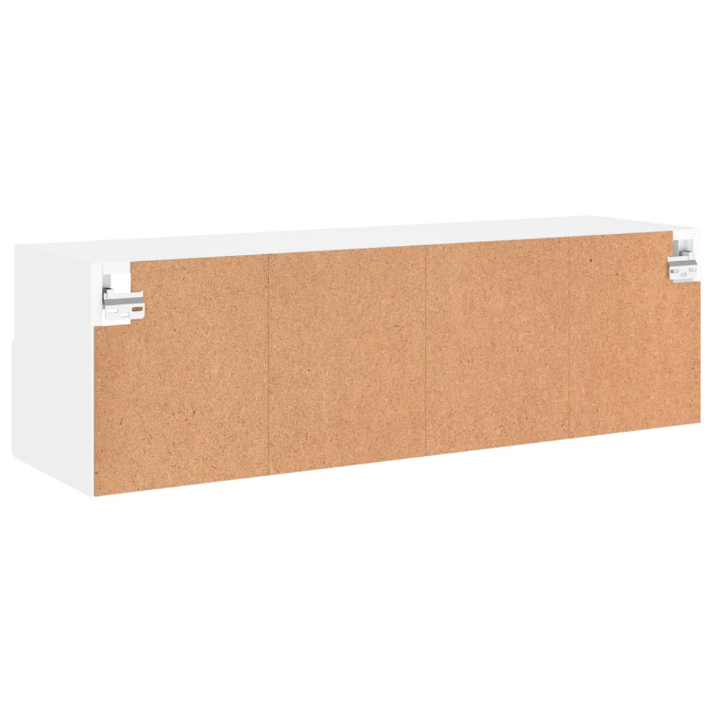 Vegghengt Tv-Benk Hvit 100X30X30 Cm Konstruert Tre